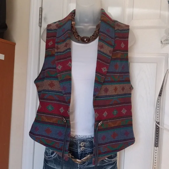 Pendleton KKNOCKABOUTS Multicolor Patterned Fabric VEST SZ.M - Picture 3 of 12